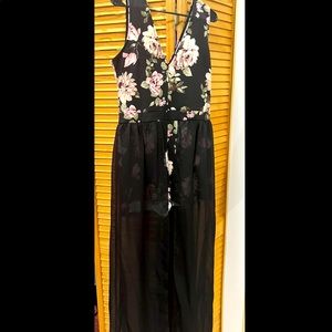 Charlotte Russe floral maxi romper SZ XL